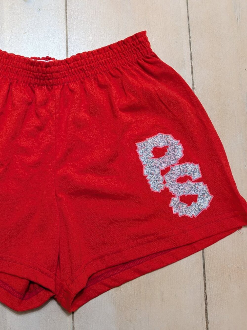 Augusta Sportswear Women's Red Athletic Shorts, Medium Custom $$ Money Graphic